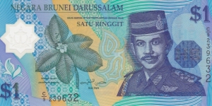 Brunei 1 ringgit 1996, polymer Banknote