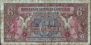 British Armed Forces N.D. 6 Pence (1/2 Shilling).

Series I. Banknote