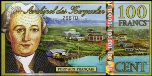 *ARCHIPEL des KERGUELEN*__ 100 Francs__ pk# NL__ 01.06.2012__ Polymer  Banknote