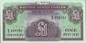 British Armed Forces N.D. 1 Pound.

Series IV.

'K/2' prefix. Banknote