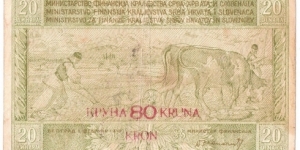 20 Dinara/80 Kruna(1919) Banknote
