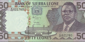 Sierra Leone 1989 50 Leones.

Cut unevenly. Banknote