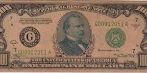 $1000 1934 
G00002051A
 Banknote