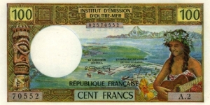 Tahiti : 100 Franc Banknote