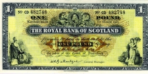 1 Pound : Royal Bank of Scotland Banknote