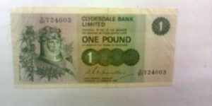 scotland 1 pound, clydesdale bank limited Banknote
