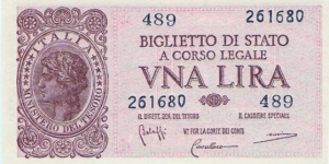 1 Lira, 'Luogotenenza' Banknote