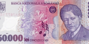Romania 50k lei 2001, polymer Banknote