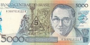 Brazil 5 cruzados novos 1989 Banknote