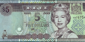 Fiji N.D. 5 Dollars.

Cut unevenly. Banknote