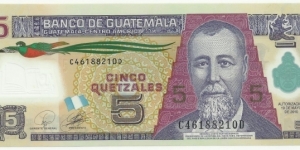 Guatemala 5 Quetzales 19-05-2010 Banknote