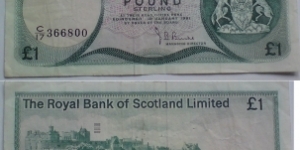 1 Pound. Royal Bank of Scotland Limited. Banknote