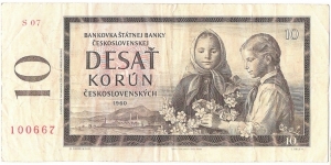 10 Korun(Czechoslovakia 1960)  Banknote