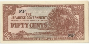 JapaneseOcpBN 50 Cents  1942-45 (Malaya) Banknote