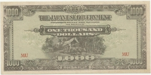 JapaneseOcpBN 1000 Dollars 1942-45 (Malaya) Banknote