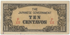 JapaneseOcpBN 10 Centavos 1942 (Philippines) Banknote