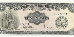 Philipines 10 Pesos 1949 Banknote