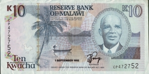 Malawi 1992 10 Kwacha. Banknote