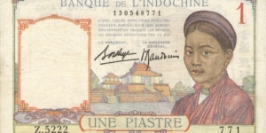 Indochina 1 Piastre Banknote