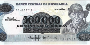 500.000 Cordobas(1985) Banknote