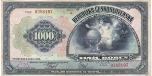 1000 Korun(Czechoslovakia 1932) Banknote