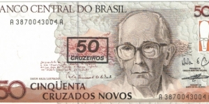 50 Cruzeiros on 50 New Cruzeiros Banknote