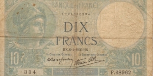 10 Francs 06Apr1939 Banknote