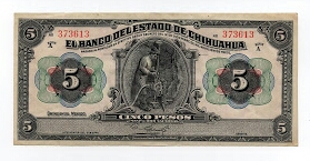 5 PESOS EL BANCO DEL ESTADO DE CHIHUAHUA Banknote