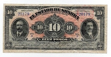 10 Pesos El Estado de Sonora Banknote
