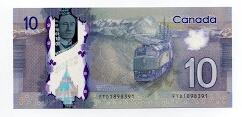 10 DOLLARS BANK OF CANADA POLYMER Banknote