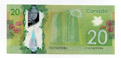 20 DOLLARS BANK OF CANADA POLYMER Banknote