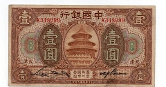 1 DOLLAR BANK OF CHINA TIENTSIN Banknote