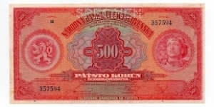 500 Korun Specimen P24s Banknote