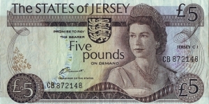 Jersey N.D. 5 Pounds. Banknote
