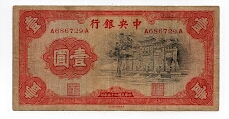 1 Yuan Central Bank of China Banknote