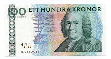 100 Kronor Sveriges Riksbank Banknote