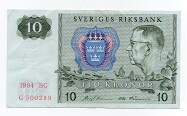 10 Kronor Kingdom Sveriges Riksbank Banknote