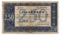 2.5 Gulden Netherlands Silver Note Banknote