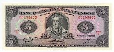 5 Sucres Banco Central del Ecuador Banknote