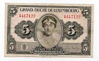 5 Francs Grand Deuche de Luxembourg Banknote