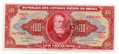 10 Centavos on 100 Cruzeiros Banknote