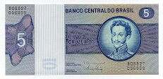 5 Cruzeiros Banco Central de Brasil Banknote