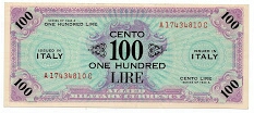100 Lire Allied Military Currency PM21c Banknote