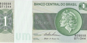 1 cruzeiro; 1972 Banknote