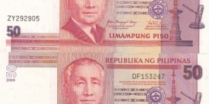 Philippines 50 Pesos NDS

Thin and Thick (wide - narrow) date varieties. Banknote
