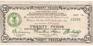 20 Pesos(Mindanao 1944) Banknote