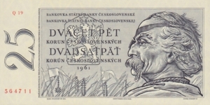 Czechoslovakia P89b (25 korun 1961) Banknote