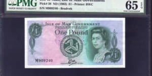 Isle Of Man 1 pound 1983 P#38 65EPQ Banknote