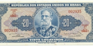 Brasil 20 Cruzeiros Serie A Estampa1 Banknote