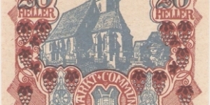Notgeld Tragwein 20 Heller Banknote